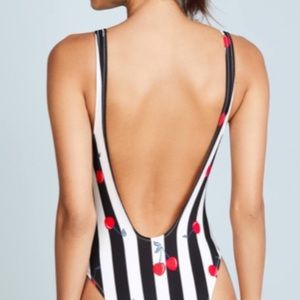 Solid & Striped Cherry Bathing Suit